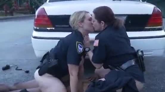 White Female Cops Bent Over In Parking Lot And Fucked Doggystyle